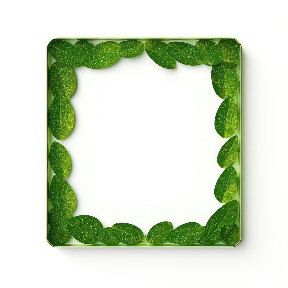 Frame glitter leaf green dessert plant.