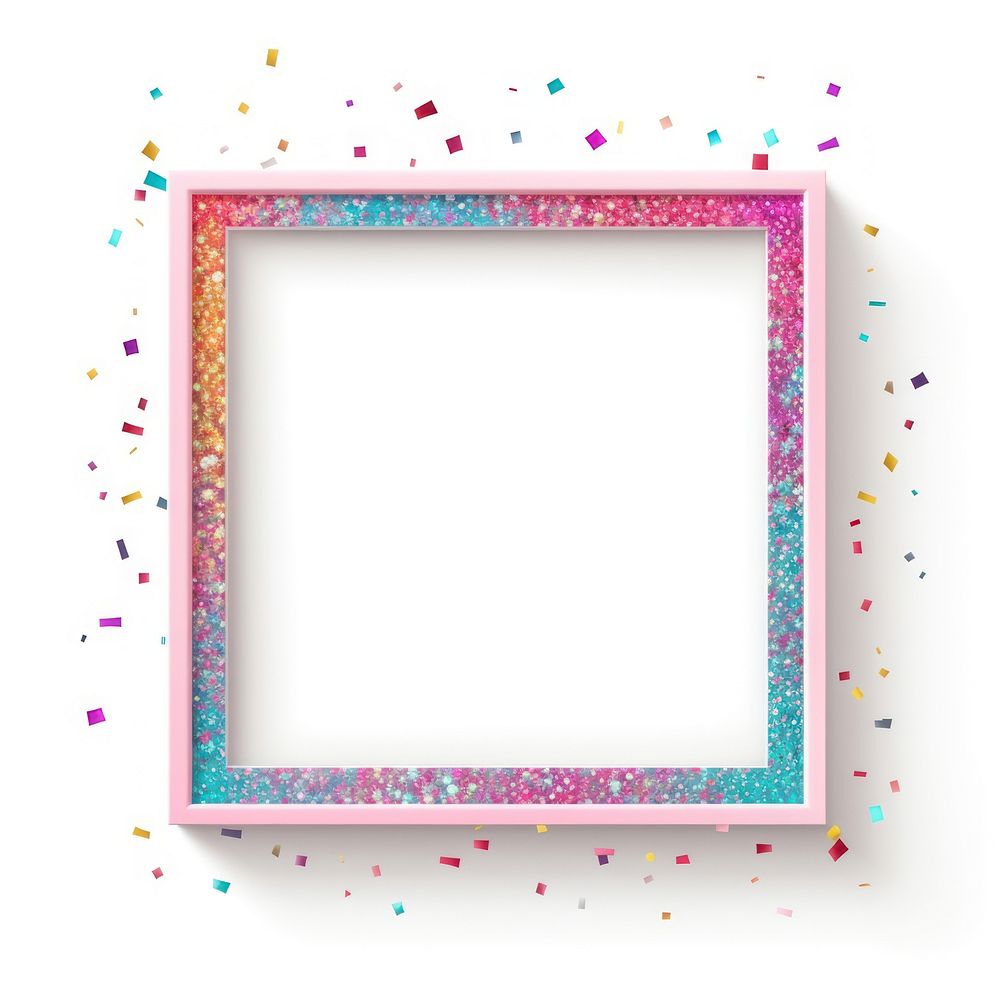 Frame glitter memphis confetti paper white board.