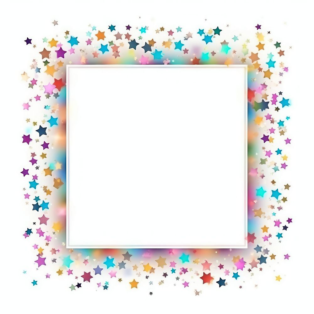 Frame glitter stars confetti paper white board.
