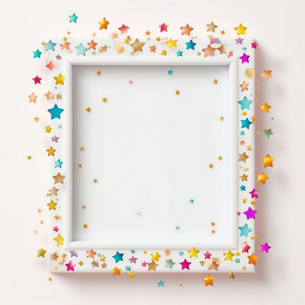 Frame glitter stars furniture confetti paper.