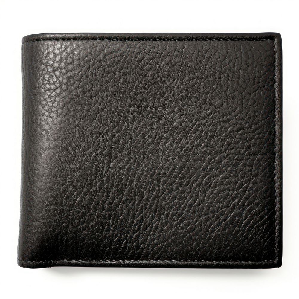 New black genuine leather wallet backgrounds white background accessories.