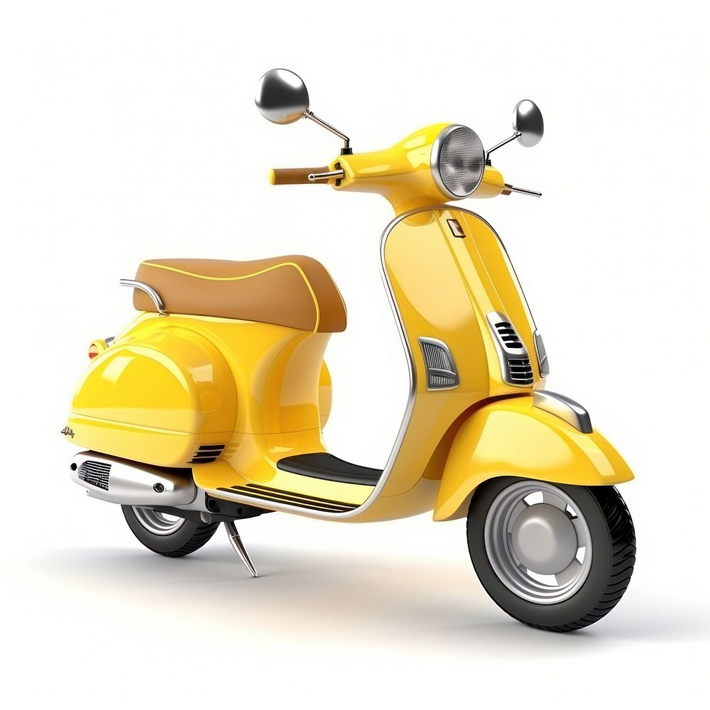 Yellow Retro Vintage Scooter motorcycle scooter vehicle.