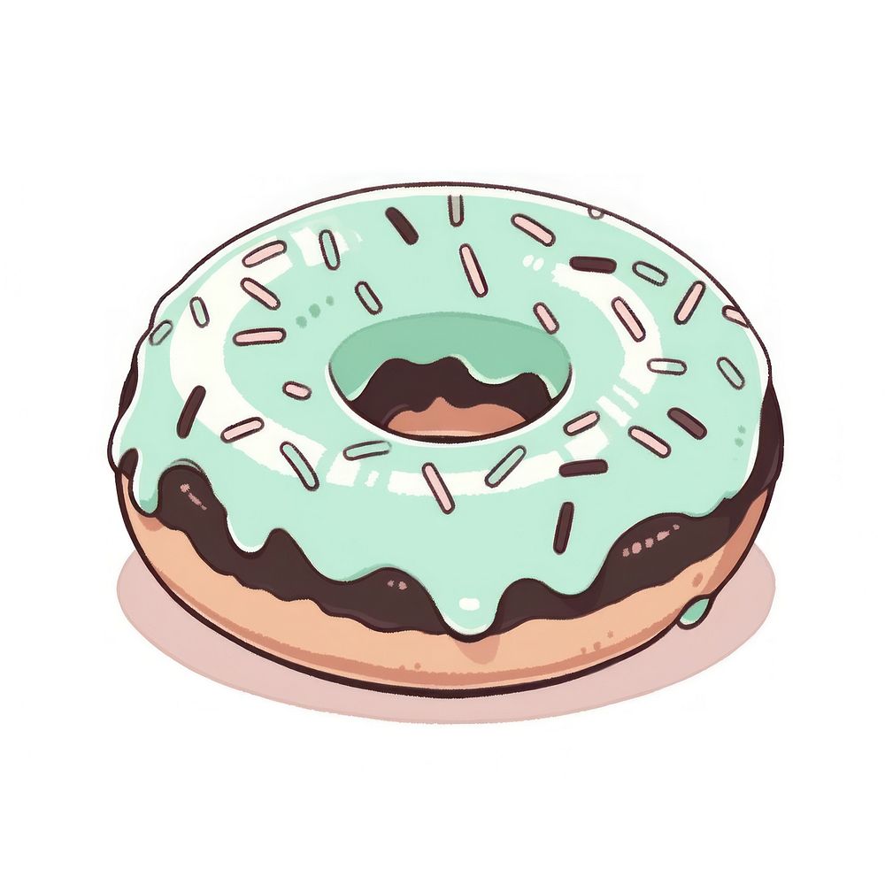 A mint chocolate donut confectionery dessert sweets.