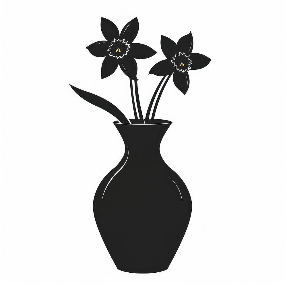 A vase with daffodil flower pottery blossom plant.