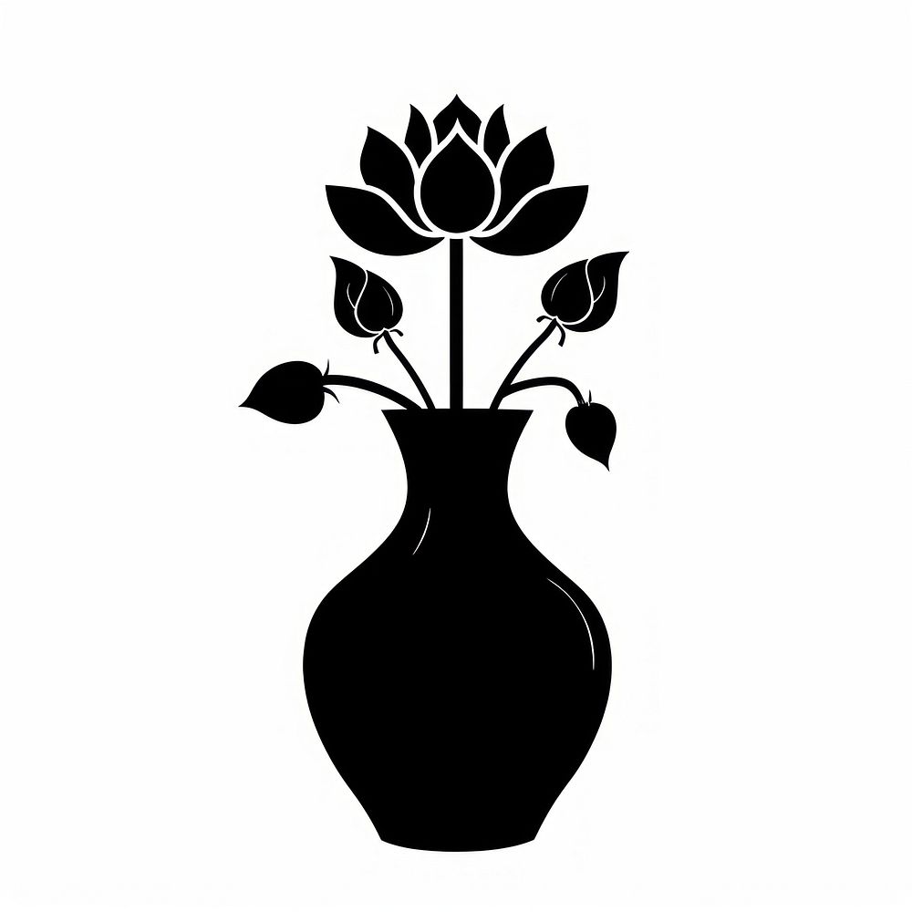 A vase with lotus flower silhouette dynamite weaponry.