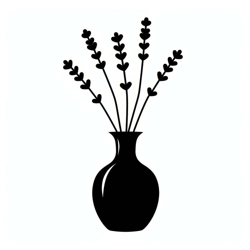 A vase with lavender flower silhouette pottery blossom.