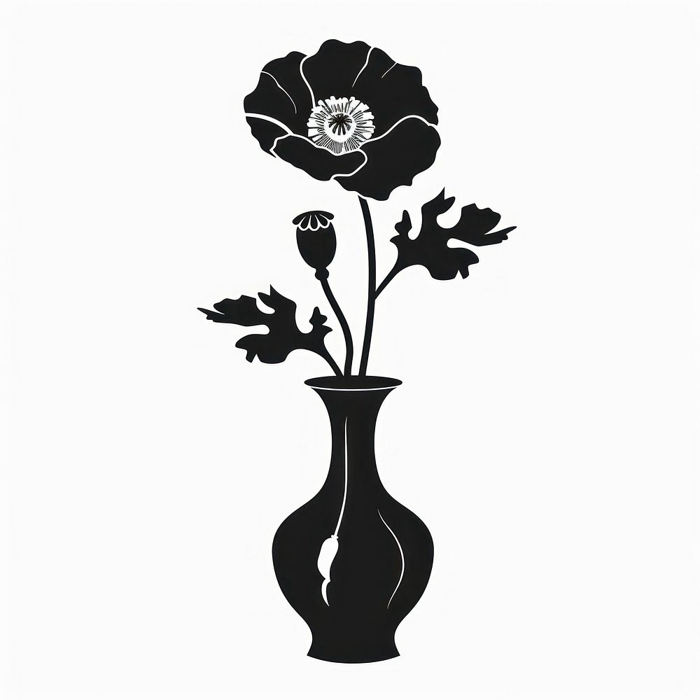 A vase with poppy flower silhouette dynamite weaponry.