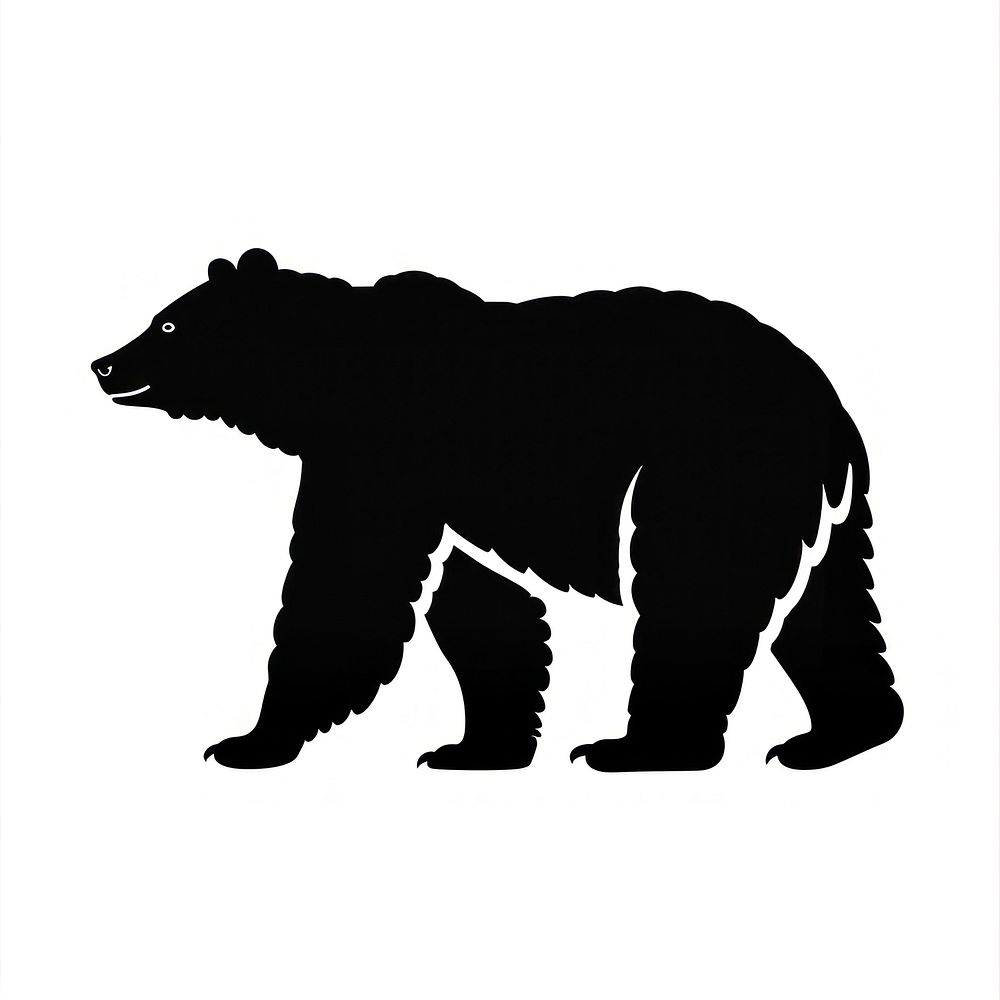 A bear silhouette wildlife stencil.