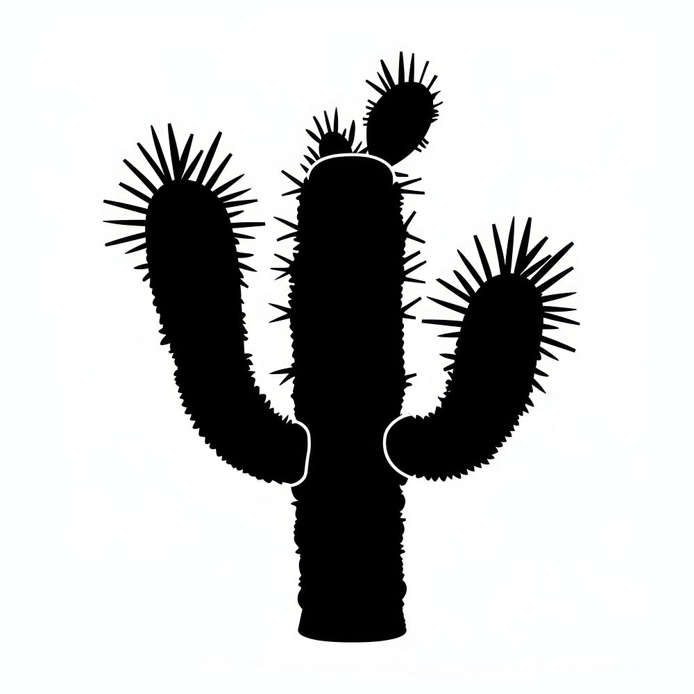 A cactus silhouette stencil plant.