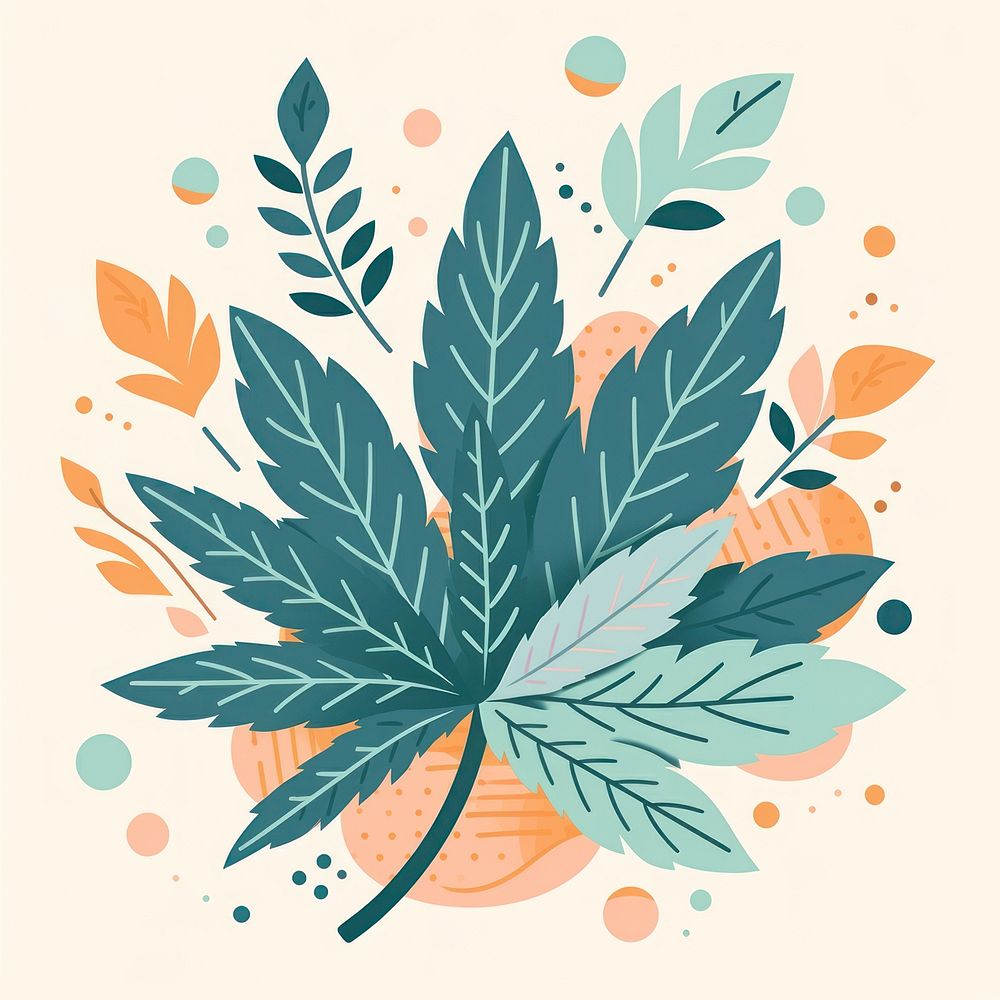 A cannabis leaf graphics pattern herbal.