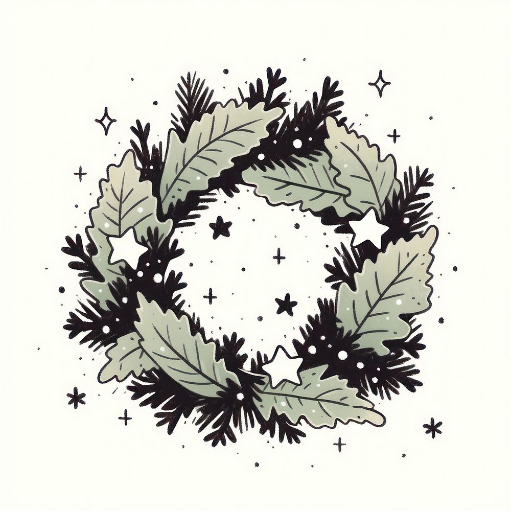 A christmas wreath graphics pattern plant.