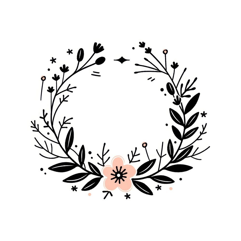 A christmas wreath graphics pattern stencil.