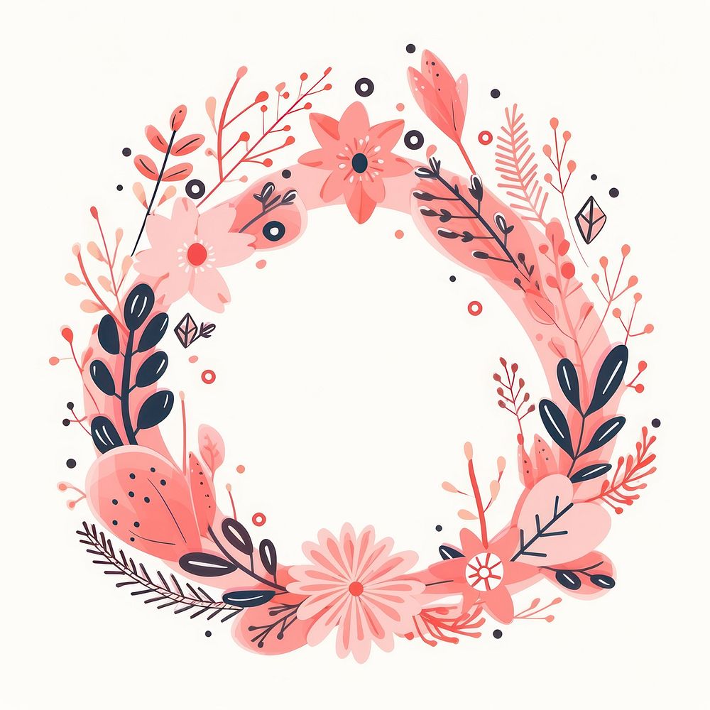A christmas wreath graphics painting pattern.