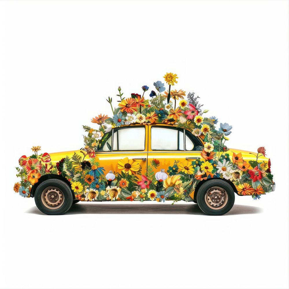 Flower Collage yellow taxi flower transportation asteraceae.