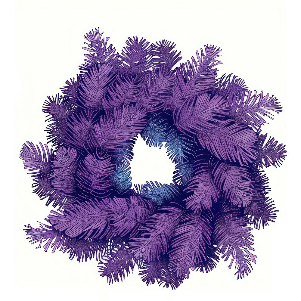 Chirstmas wreath purple plant.