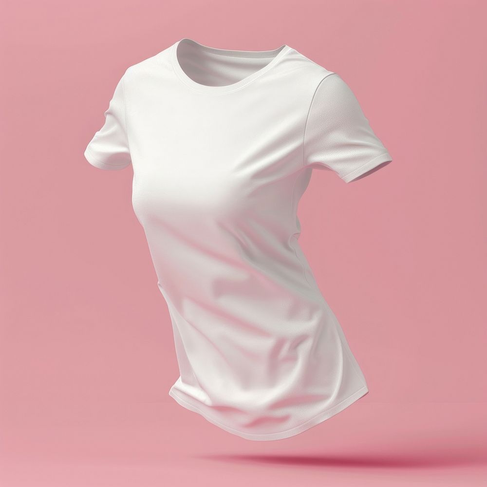 White t-shirt mockup undershirt clothing apparel.