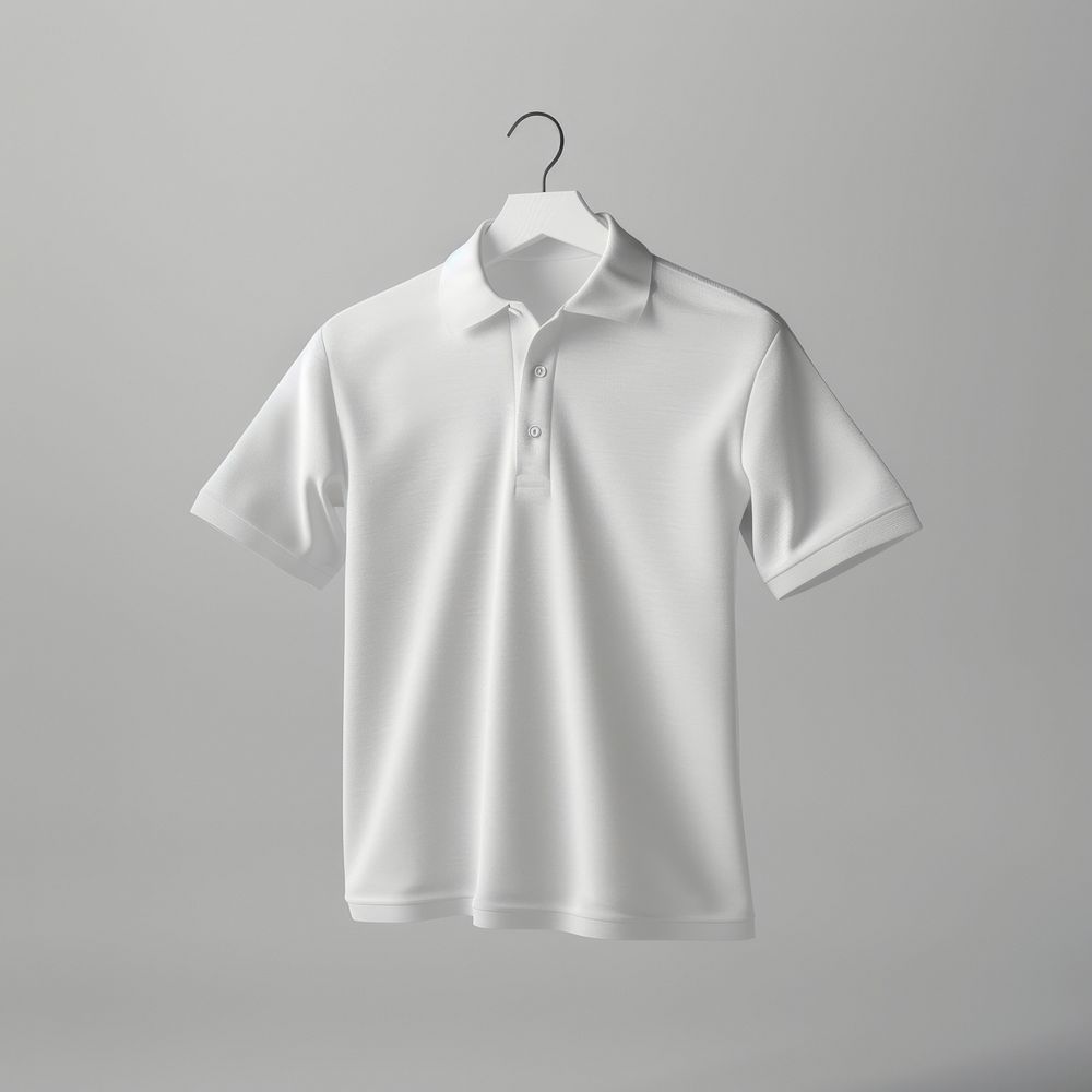 Blank wite polo shirt mockup clothing apparel t-shirt.