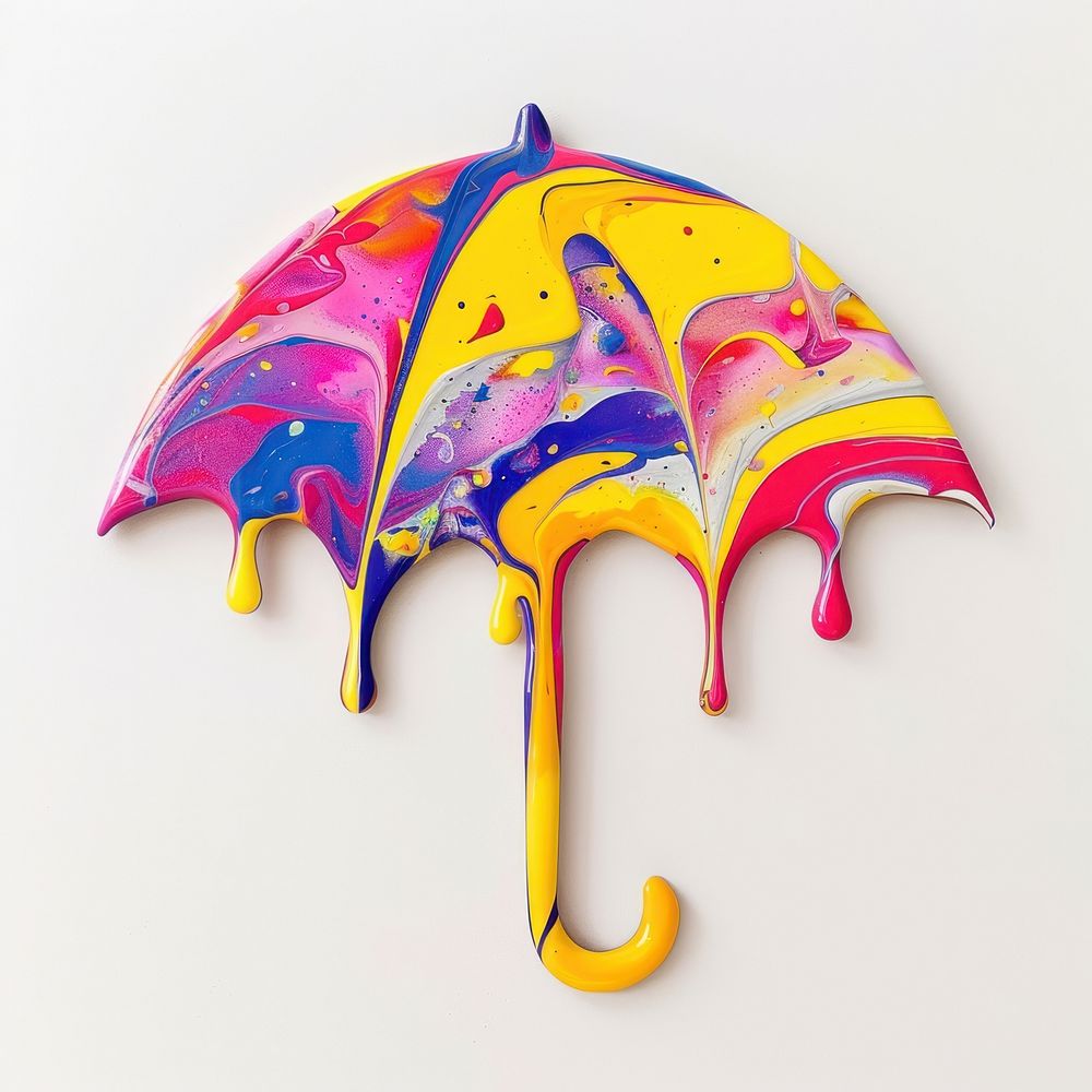 Acrylic pouring umbrella canopy purple animal.