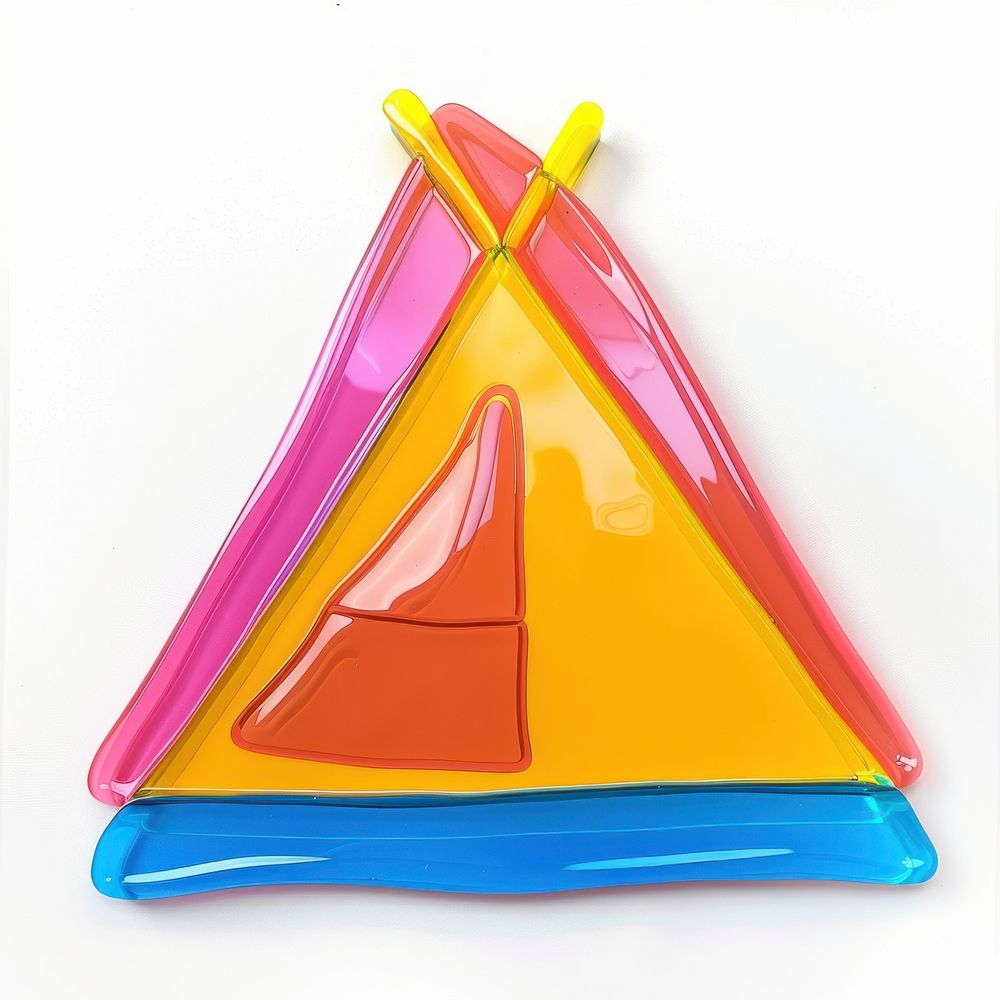 Acrylic pouring camping tent triangle weaponry blade.