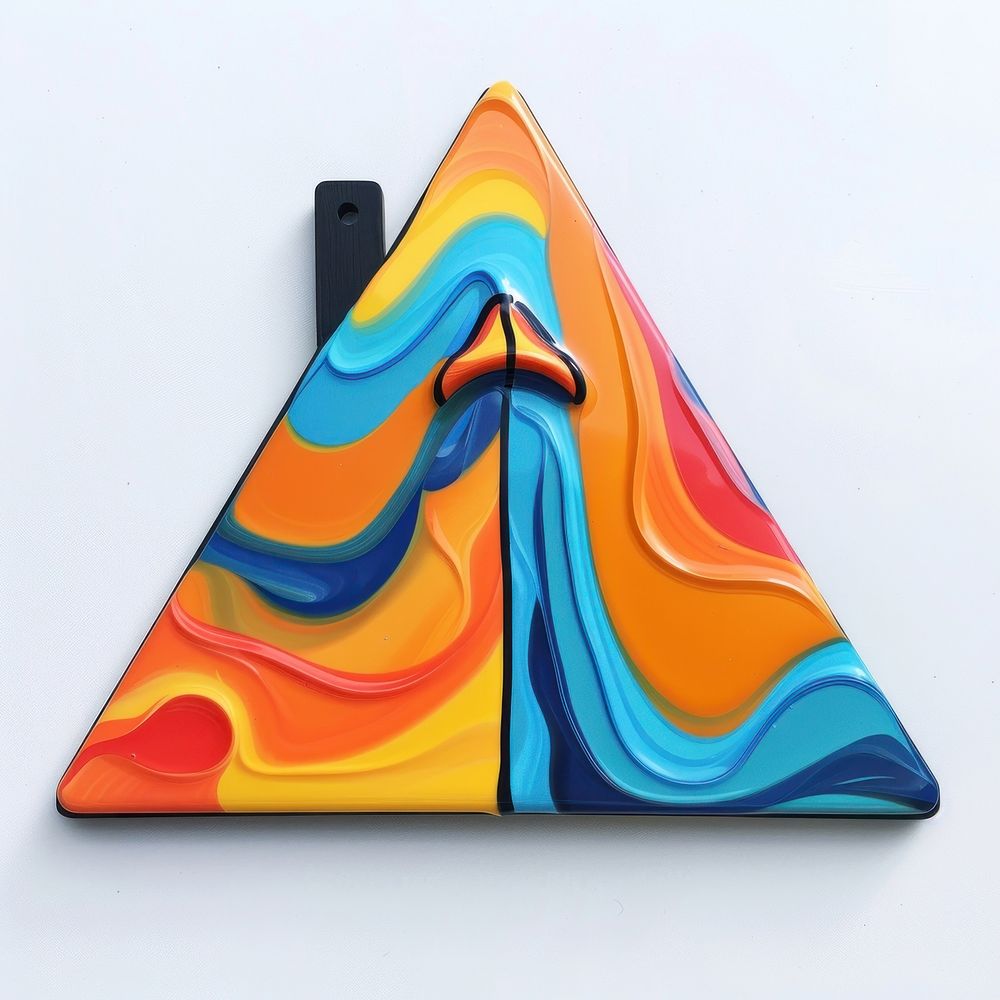 Acrylic pouring camping tent triangle animal shark.