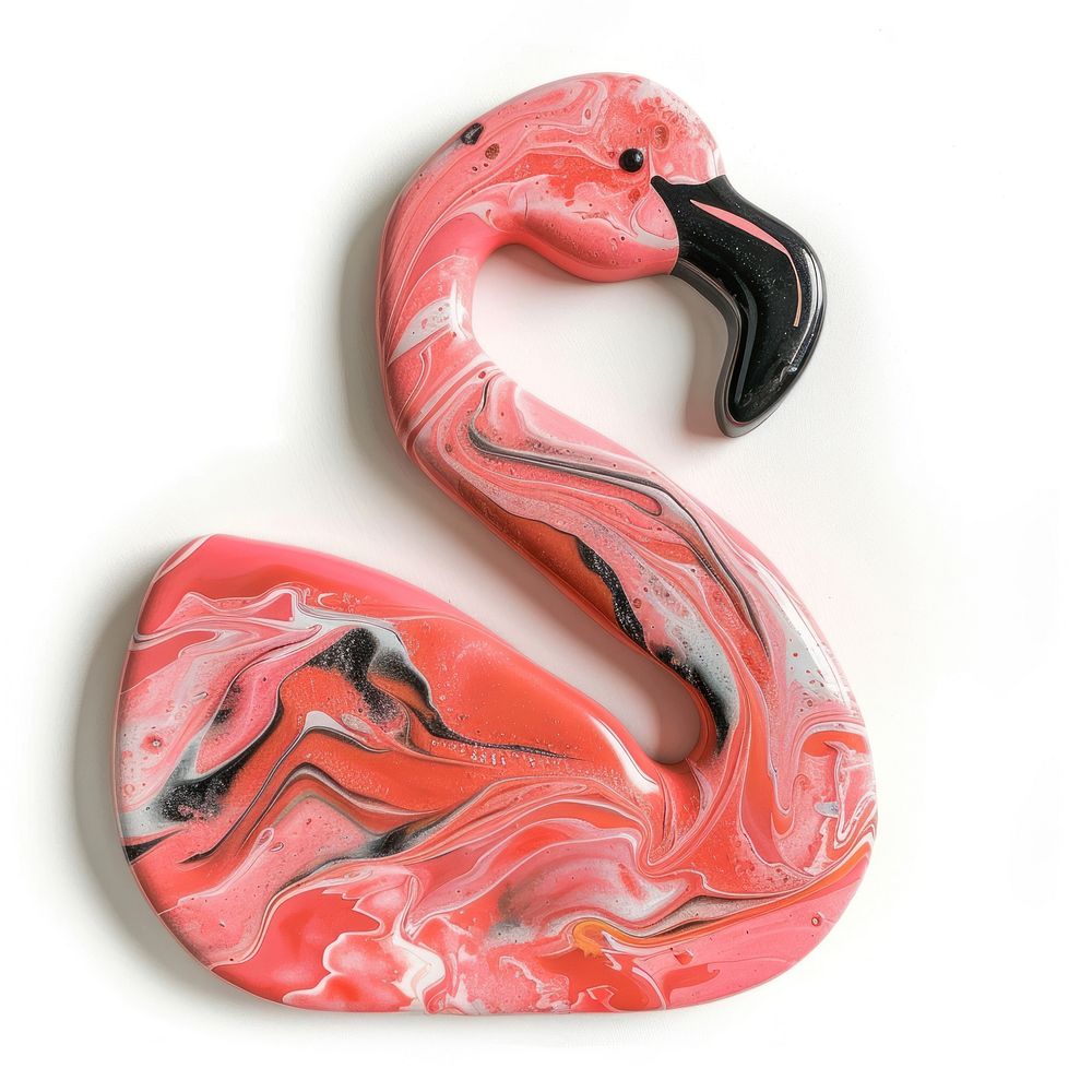 Acrylic pouring flamingo animal beak bird.