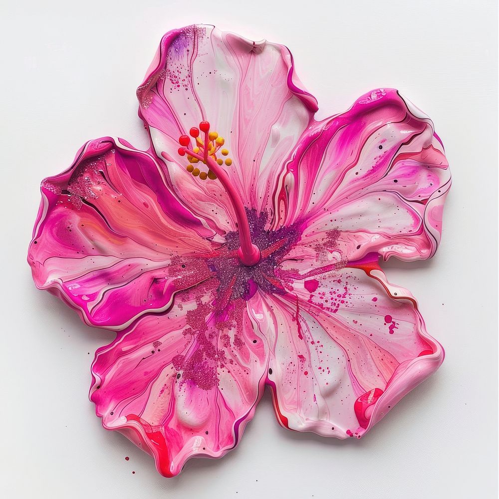 Acrylic pouring hibiscus accessories accessory blossom.