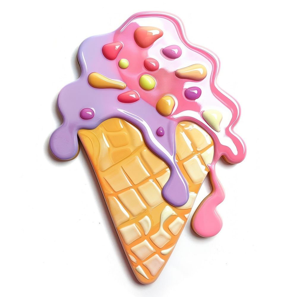 Acrylic pouring ice cream confectionery dessert sweets.