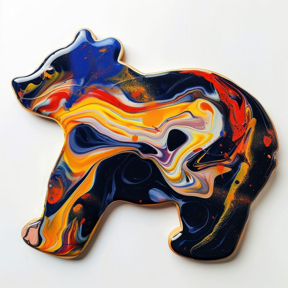 Acrylic pouring paint bear confectionery accessories accessory.