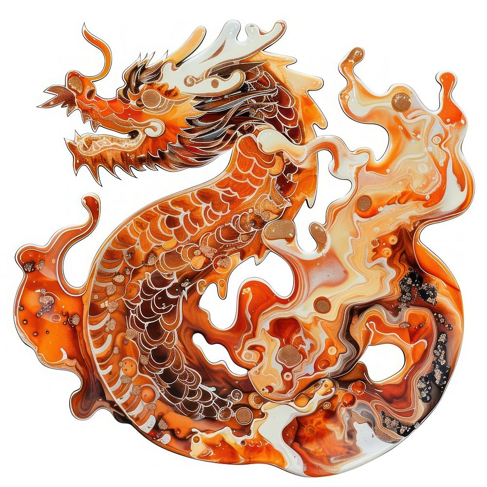 Acrylic pouring paint chinese dragon accessories accessory dessert.