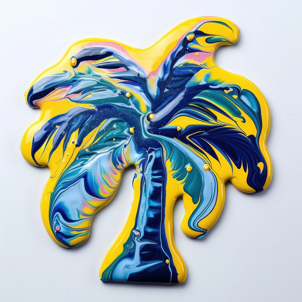 Acrylic pouring paint palm tree confectionery accessories accessory.