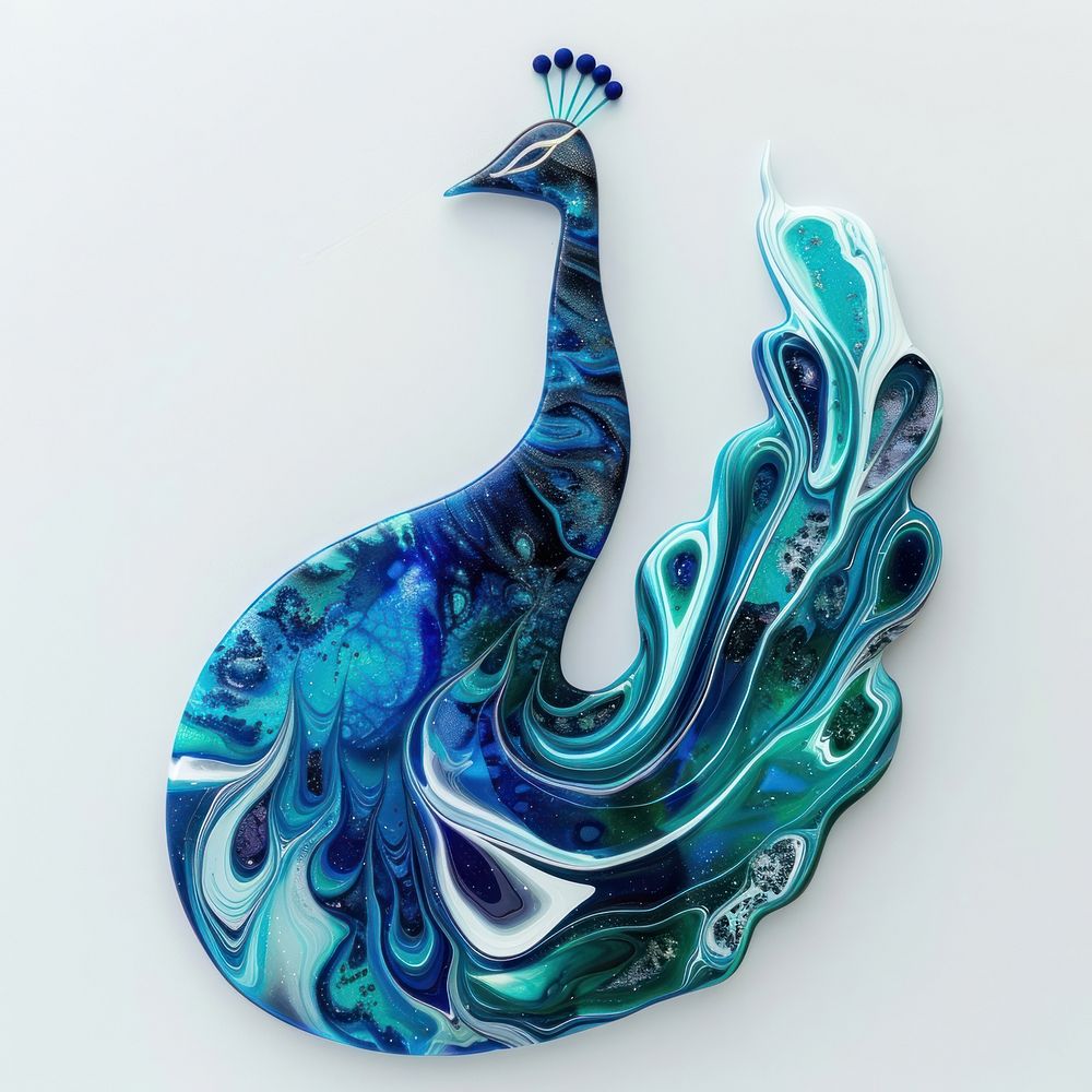 Acrylic pouring peacock accessories accessory outdoors.
