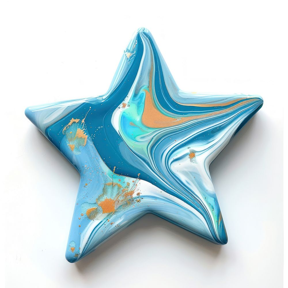 Acrylic pouring star accessories turquoise appliance.