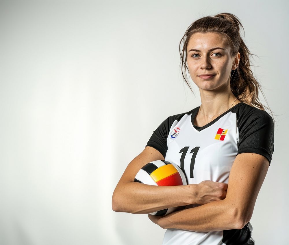 Female professional volleyball player football portrait sports.