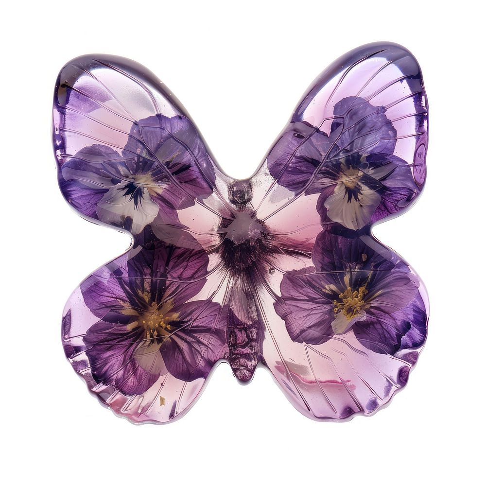 Flower resin butterfly shaped accessories accessory amethyst.