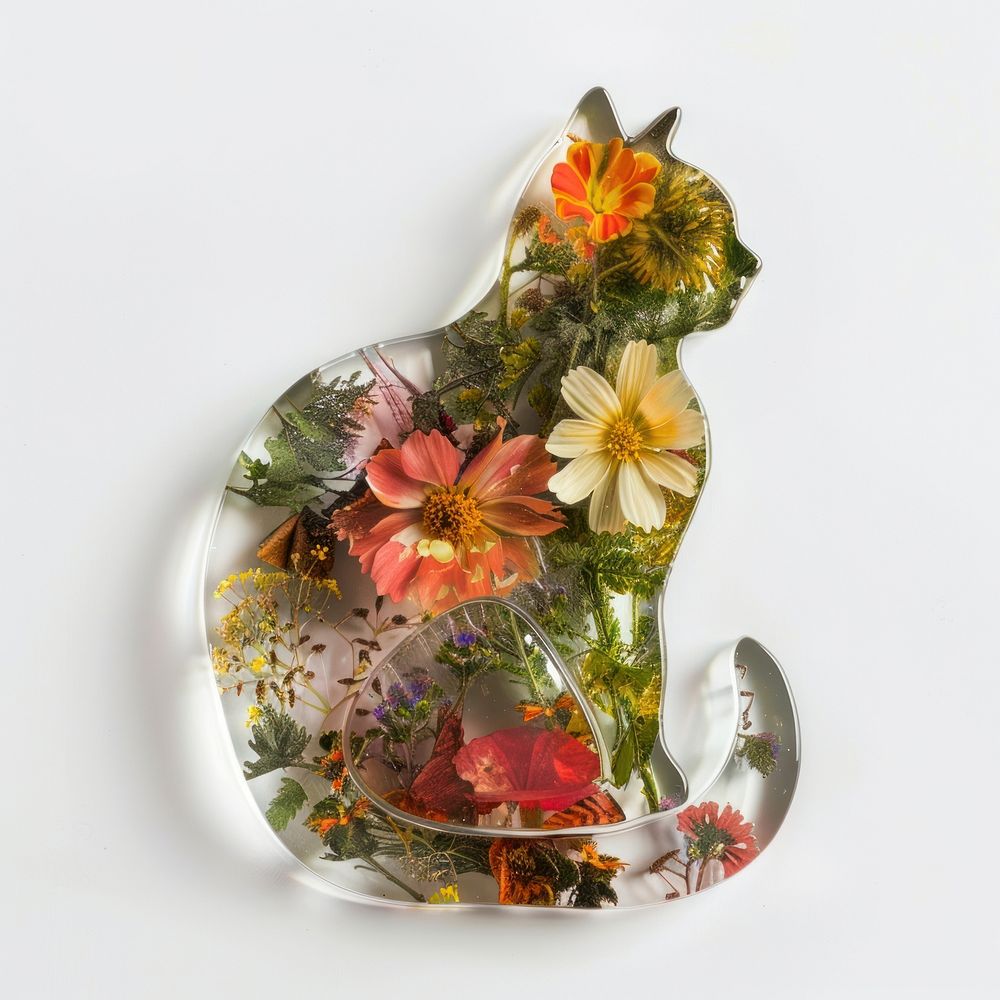 Flower resin cat shaped accessories asteraceae accessory.
