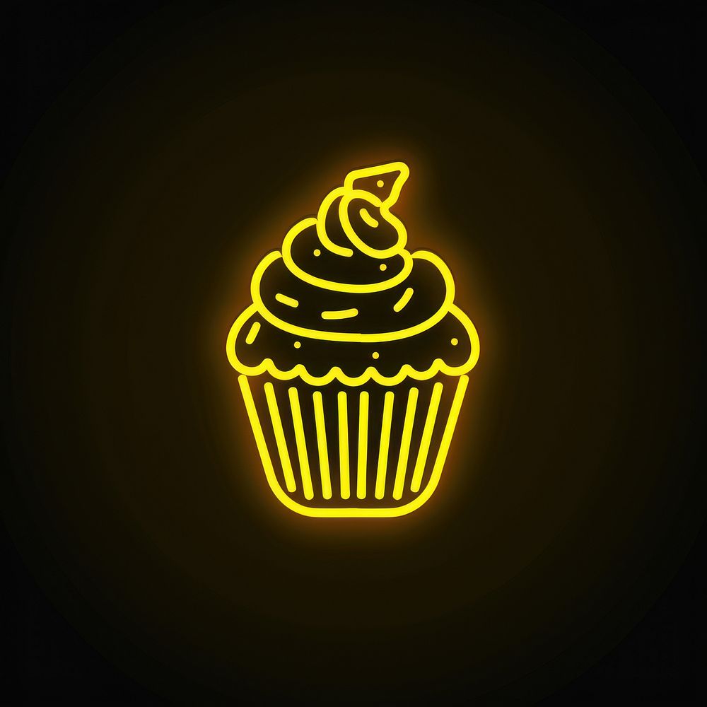 Yellow cupcake lighting dessert.