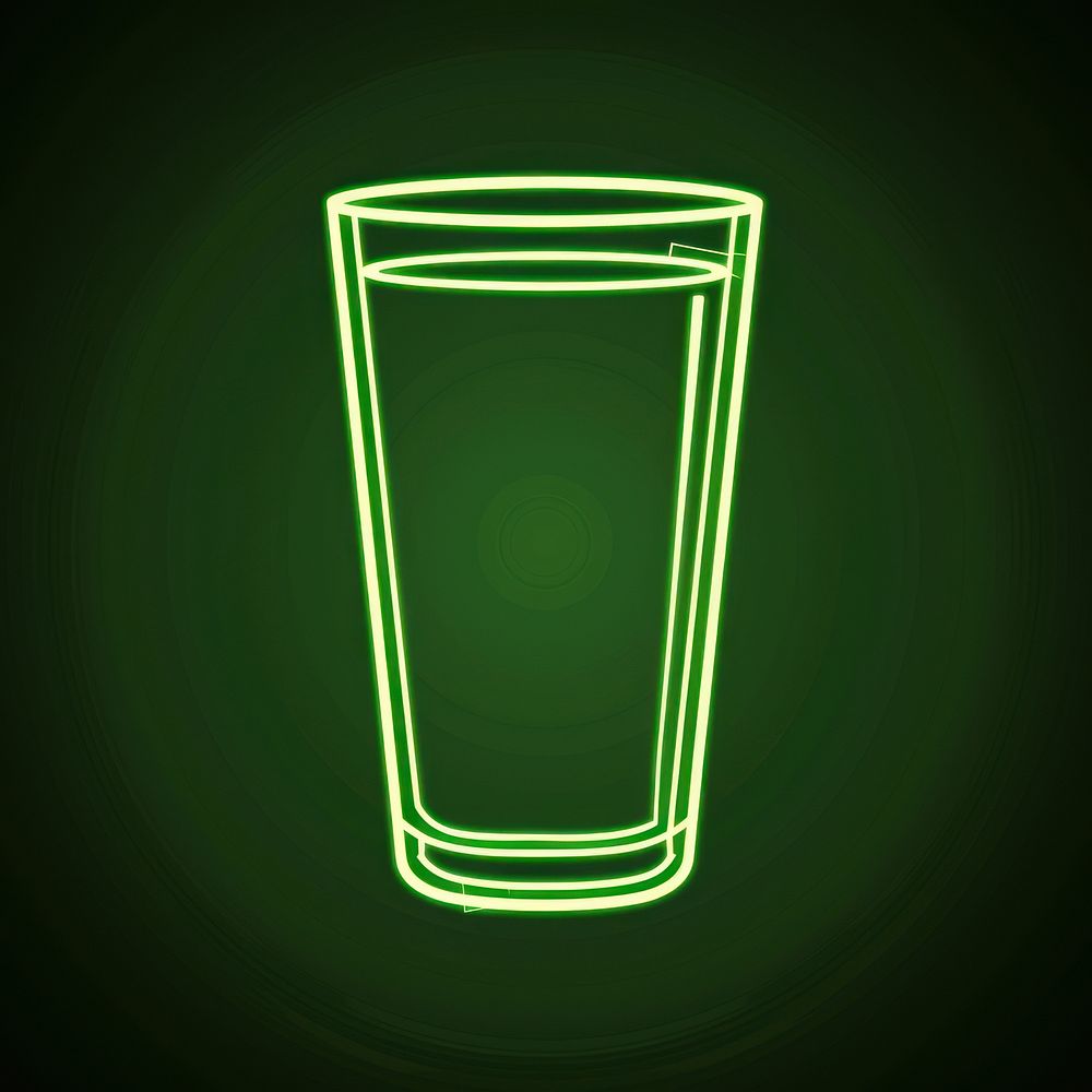 Glass green drink lighting.