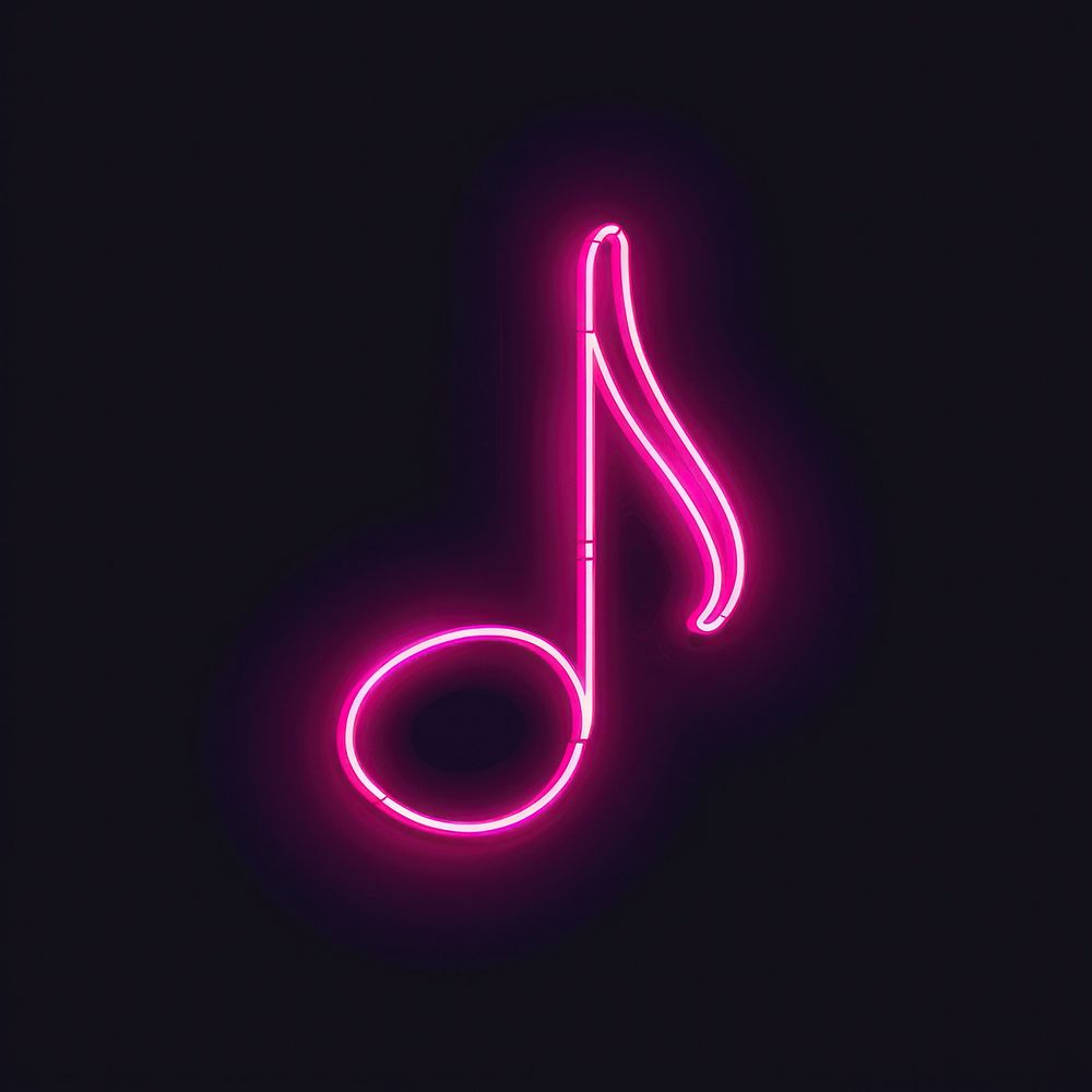 Music note icon neon astronomy outdoors.