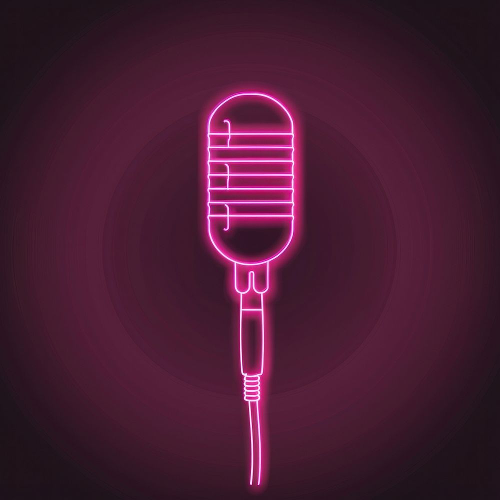 Microphone icon pink purple light.