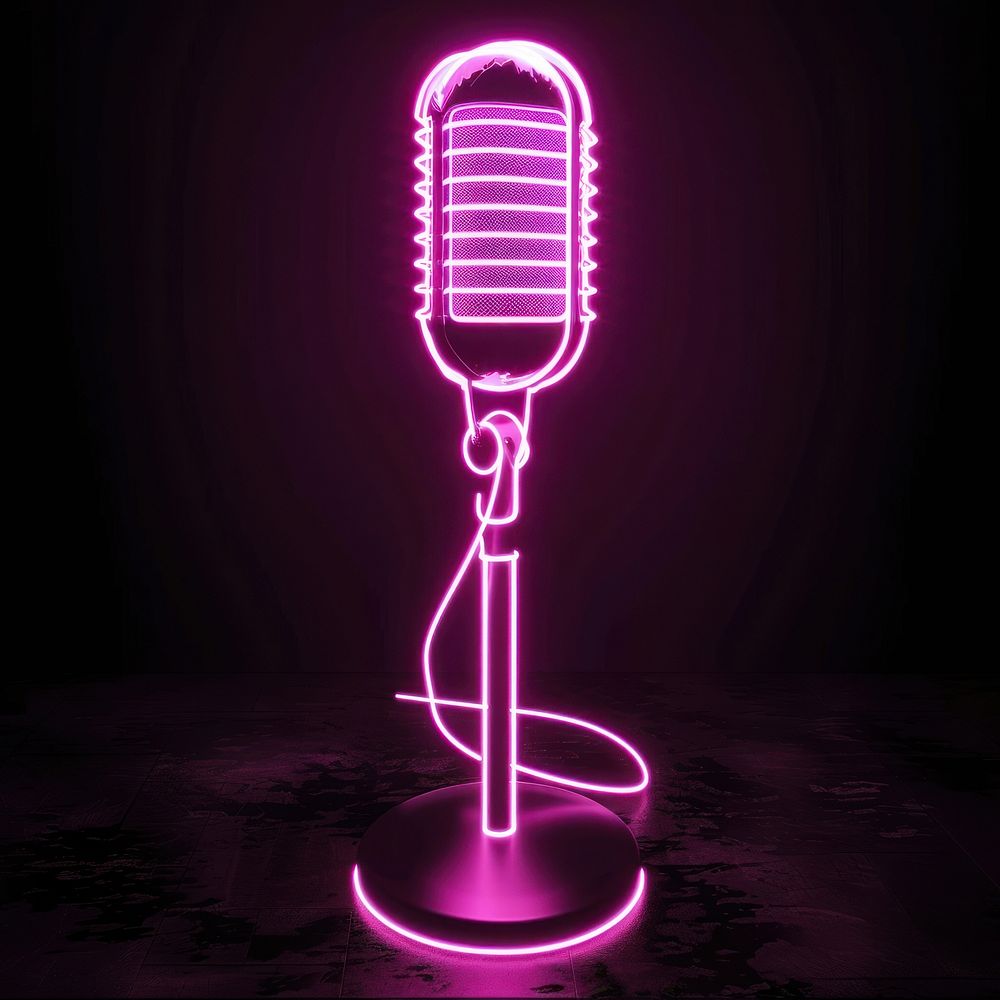 Microphone icon pink light electrical device.