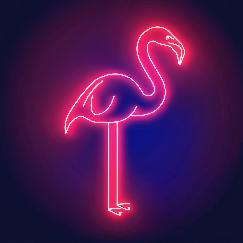 Flamingo icon neon astronomy outdoors.