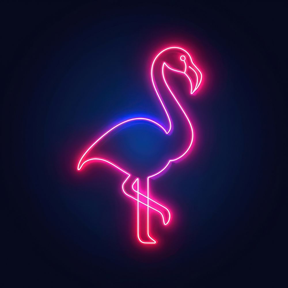 Flamingo icon neon astronomy outdoors.