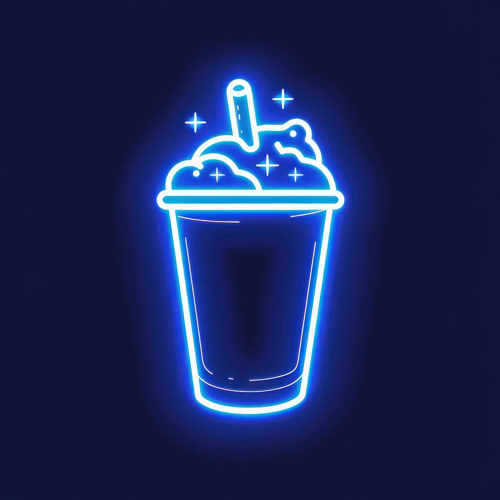 Frothy drink icon blue astronomy lighting.