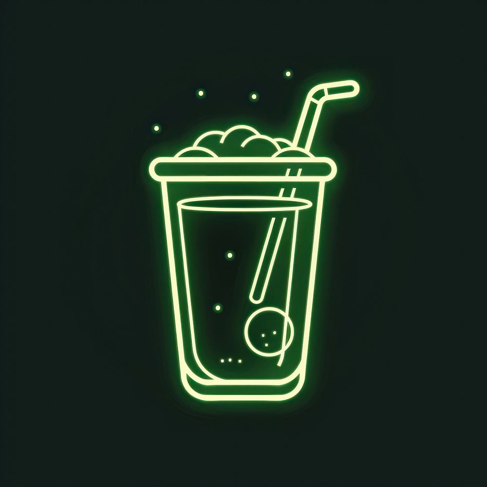 Frothy drink icon neon beverage dynamite.