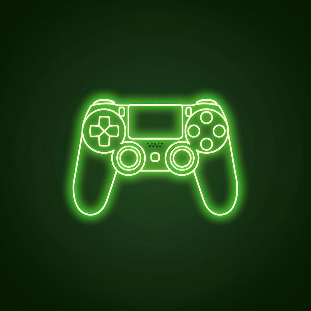 Game controller icon green light.