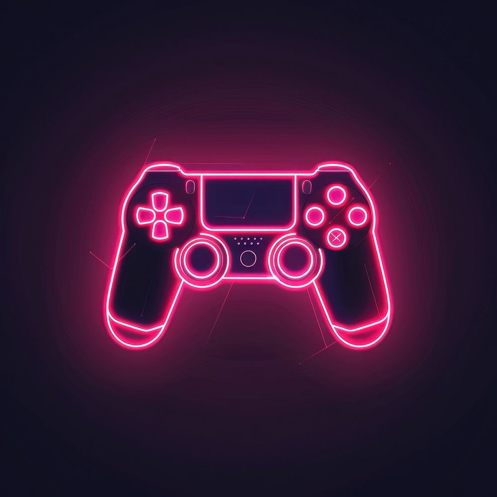 Game controller icon pink electronics light.