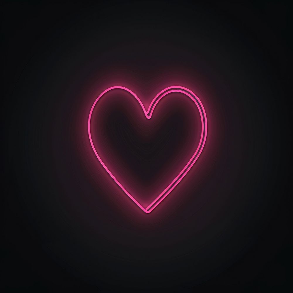 Heart icon neon symbol light.