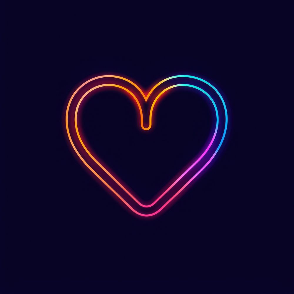 Heart icon neon astronomy outdoors.