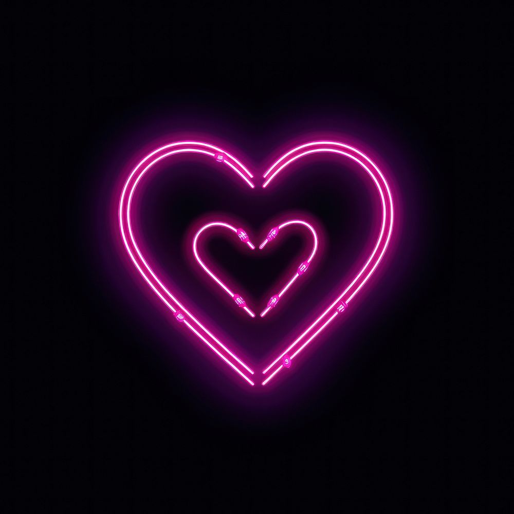 Heart icon neon astronomy outdoors.