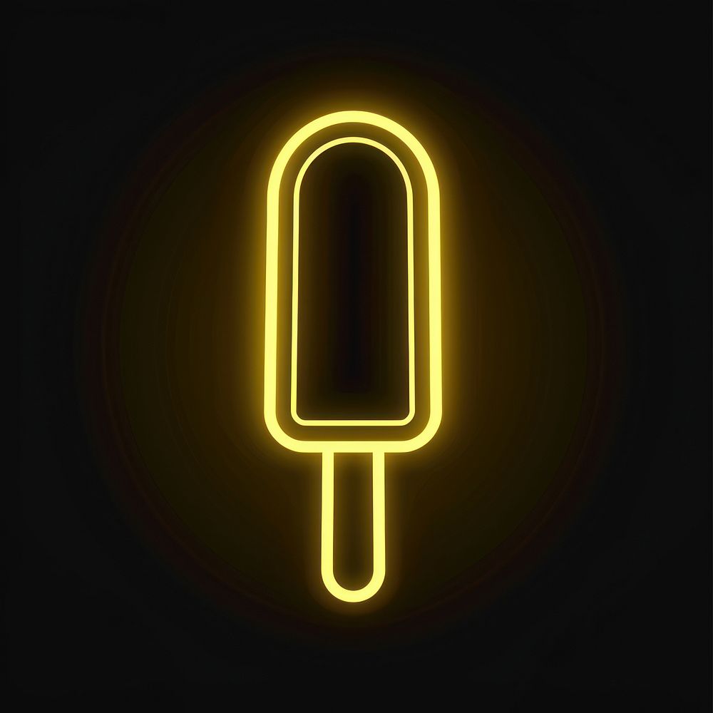 Ice cream stick icon yellow light.